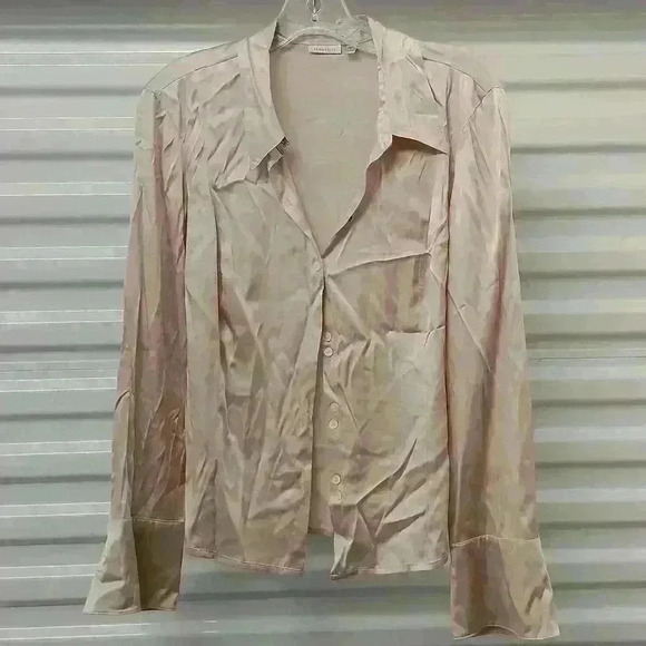 Blouse pink silk/spandex petite - Picture 1 of 7